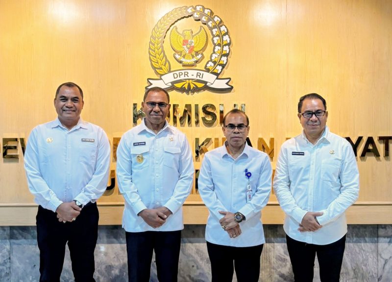 Gubernur NTT bersama Kepala Dinas PUPR NTT, Kepala Dinas Pertanian NTT dan Kepala Badan Perbatasan NTT di Komisi II DPR RI.