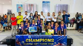 Tim Voli Putra SMPN 1 Fatuleu Tengah juara Maritim Cup 1.