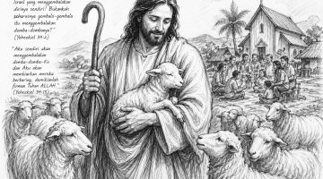 Yesus Kristus Gembala Agung; ilustrasi oleh ChatGPT