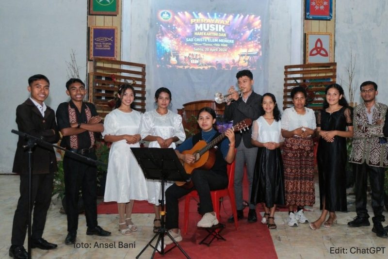 Siswa Kelas XII SMK Kesenian Elim Nekmese; foto: Ansel Bani; edit: ChatGPT