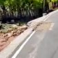 Salah satu titik yang diperbaiki pihak ketiga di proyek Jalan Sulamu.