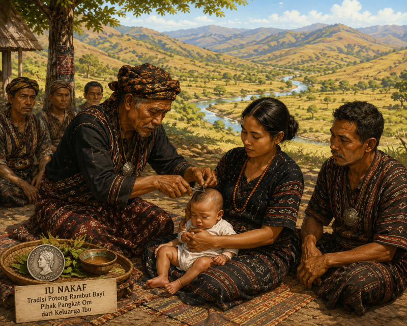 tradisi Iu 'nakaf; gambar ilustrasi oleh ChatGPT
