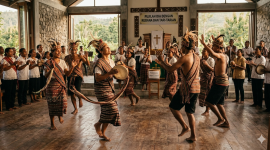 Gambar Ilustrasi oleh AI; Tarian dalam liturgi ibadah
