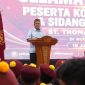 Gubernur NTT, Emanuel Melkiades Laka Lena saat memberikan sambutan pada pembukaan Kongres PMKRI di Ruteng.
