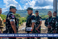 Danrem 161/Wira Sakti, Brigjen TNI Hendro Cahyono, meninjau lokasi Jembatan Termanu di Kecamatan Amfoang Barat Daya, Kabupaten Kupang, Selasa (7/7/2026), sebagai persiapan dimulainya pembangunan jembatan tersebut.
