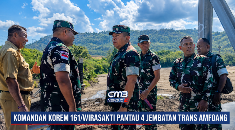 Danrem 161/Wira Sakti, Brigjen TNI Hendro Cahyono, meninjau lokasi Jembatan Termanu di Kecamatan Amfoang Barat Daya, Kabupaten Kupang, Selasa (7/7/2026), sebagai persiapan dimulainya pembangunan jembatan tersebut.
