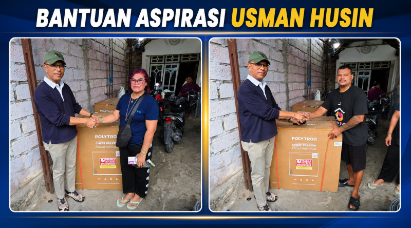 Anggota DPR RI Fraksi PKB, Usman Husin serahkan bantuan freezer gratis untuk penjual ikan di Oeba, Kota Kupang.
