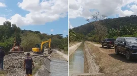 Alat berat sudah di lokasi Linamnutu untuk normalisasi irigasi.