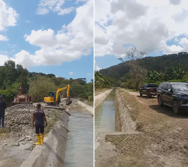 Alat berat sudah di lokasi Linamnutu untuk normalisasi irigasi.