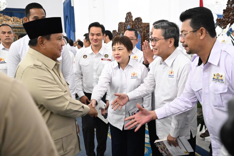 Ketua KADIN NTT, Dr. (Cand.) Bobby Lianto, M.M.,MBA, bersama pengurus pusat KADIN dan para ketua-ketua daerah ketika bertemu Presiden Prabowo Subianto di Istana Negara.