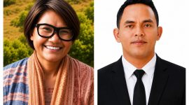 Koordinator Pelaksana PIAR-NTT, Sarah Lery Mboeik dan Anggota Tim Hukum Jarnas APO NTT, Aries Usboko, S.H.