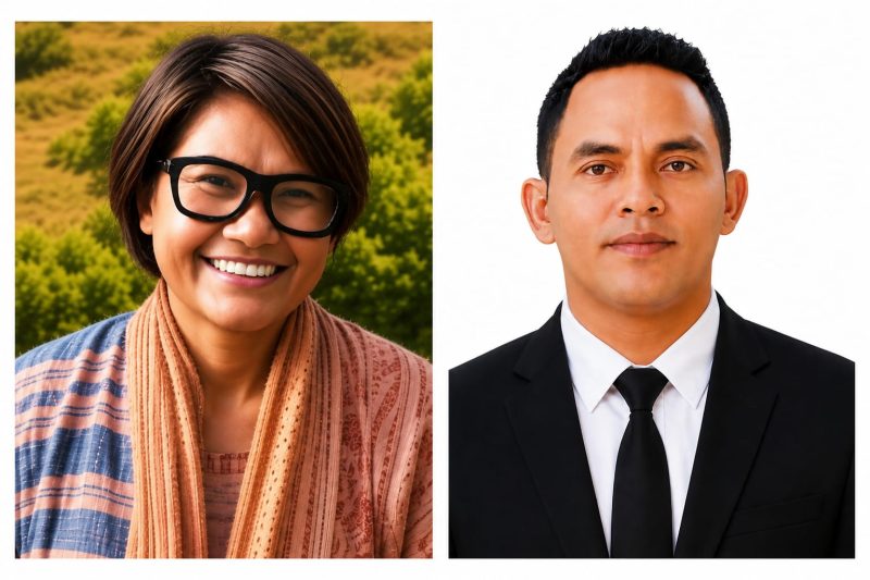 Koordinator Pelaksana PIAR-NTT, Sarah Lery Mboeik dan Anggota Tim Hukum Jarnas APO NTT, Aries Usboko, S.H.