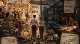 Resepsi pernikahan dan dampaknya, ilustrasi oleh ChatGPT