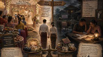 Resepsi pernikahan dan dampaknya, ilustrasi oleh ChatGPT