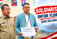 Bupati Kupang didampingi Direktur Utama Bank NTT Cabang Oelamasi membuka donasi dengan Gerakan Sepuluh Ribu bagi seluruh masyarakat yang ingin berkontribusi khususnya PNS dan PPPK lingkup Pemkab Kupang.