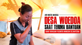 Rasa haru warga terdampak gempa usai menerima bantuan dari Yayasan YNS.