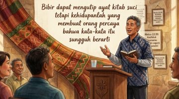 ilustrasi oleh AI: berbicara di depan orang lain; 