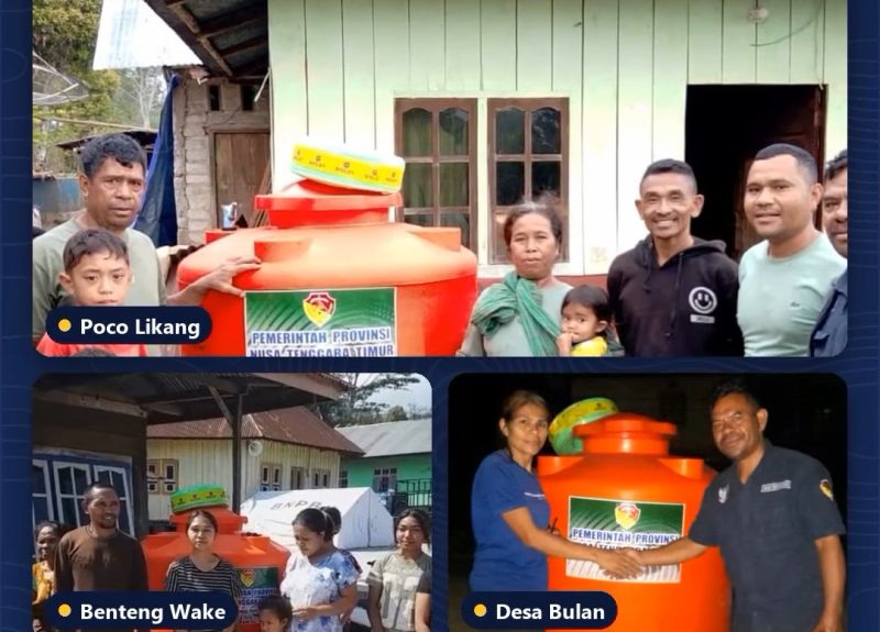 Penyaluran tandom air di Kecamatan Ruteng.